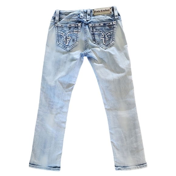 Rock Revival Jeans Size 26 Womens Nancy Crop Light Wash Blue Denim Skinny - Picture 2 of 13